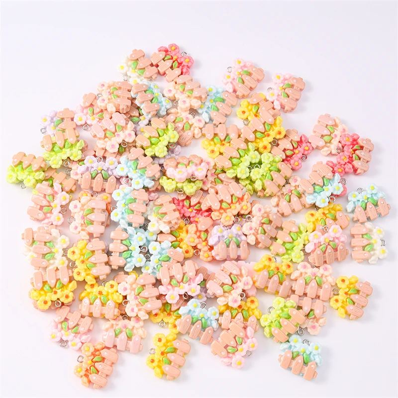 

Duarte 20Pcs/Lot Cute Mix Resin Flower Charms Pendants for Jewelry Making Necklaces Earrings Bracelets DIY Crafts Accessories