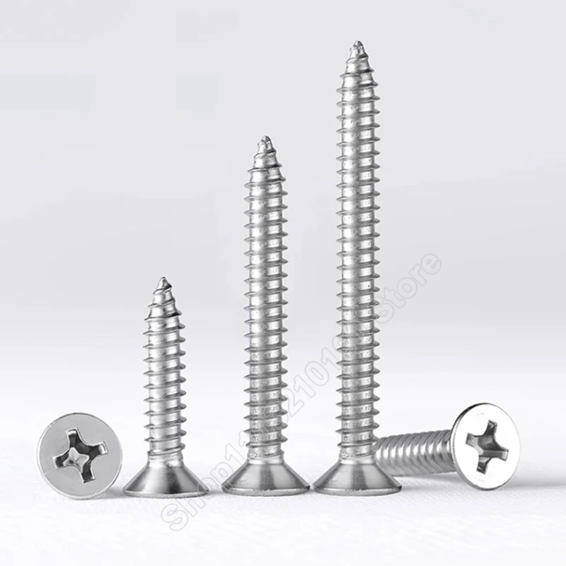 30-200pcs M2 M2.2 M2.6 M3 Small 316 Stainless Steel Cross Recessed Phillips Countersunk Flat Head Self-tapping Screws Wood Screw