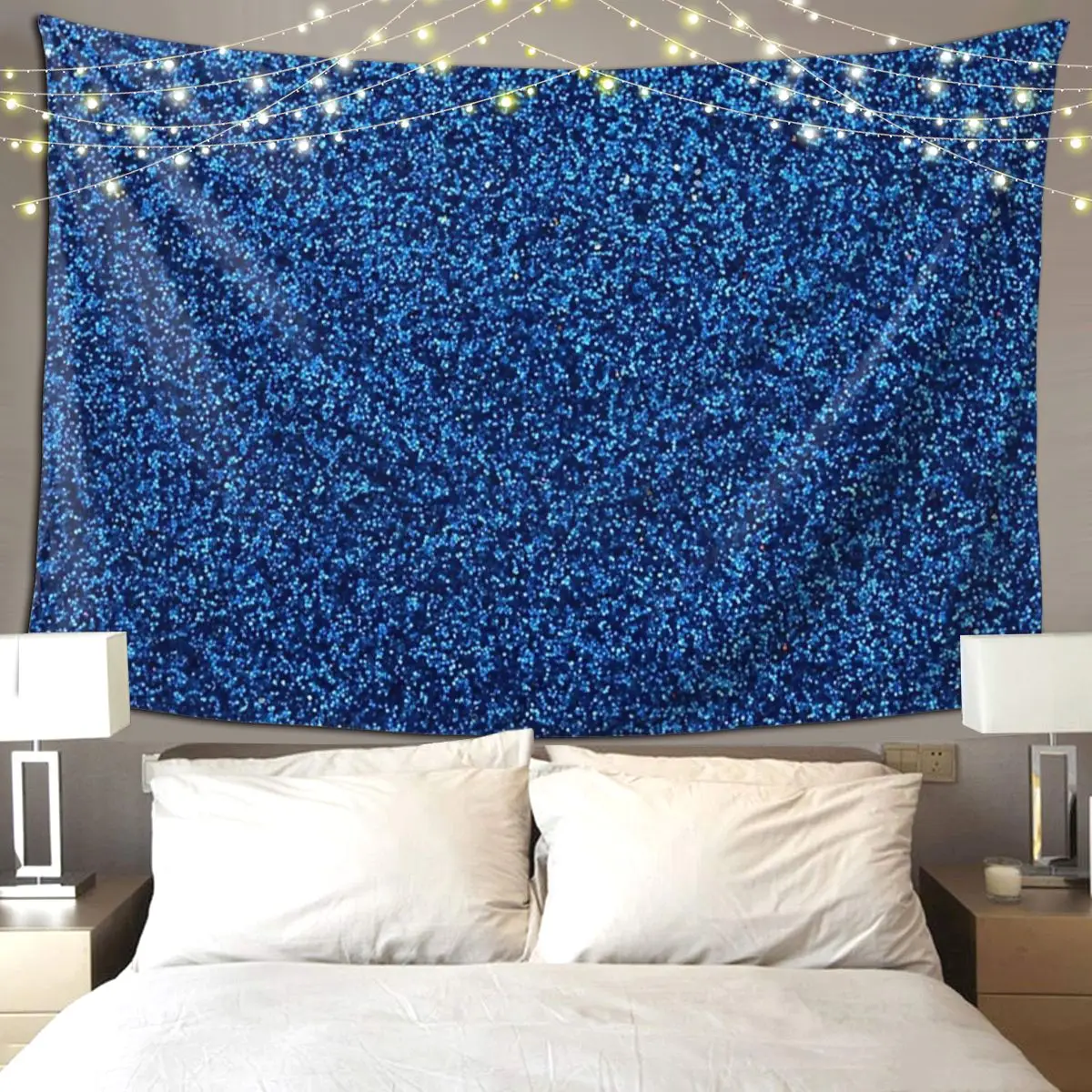 

A Little Blue Glitter Tapestry Funny Wall Hanging Aesthetic Home Decor Tapestries for Living Room Bedroom Dorm Room