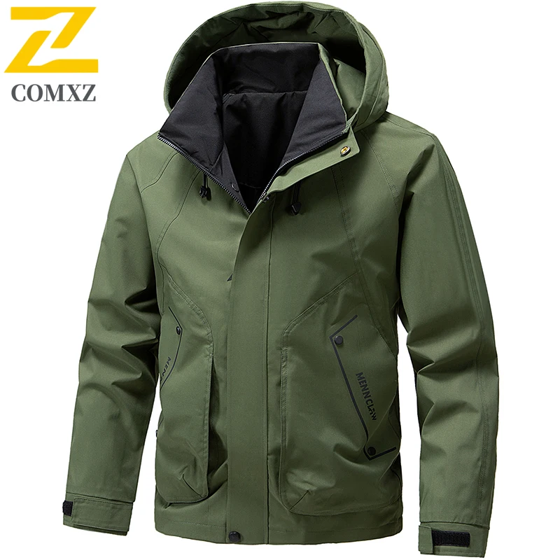Gorpcore Lightweight Hiking Jackets Men's Autumn Zipper Rainproof Windbreaker Men Trendy Hunting Jogging Hooded Stormcoat Jacket