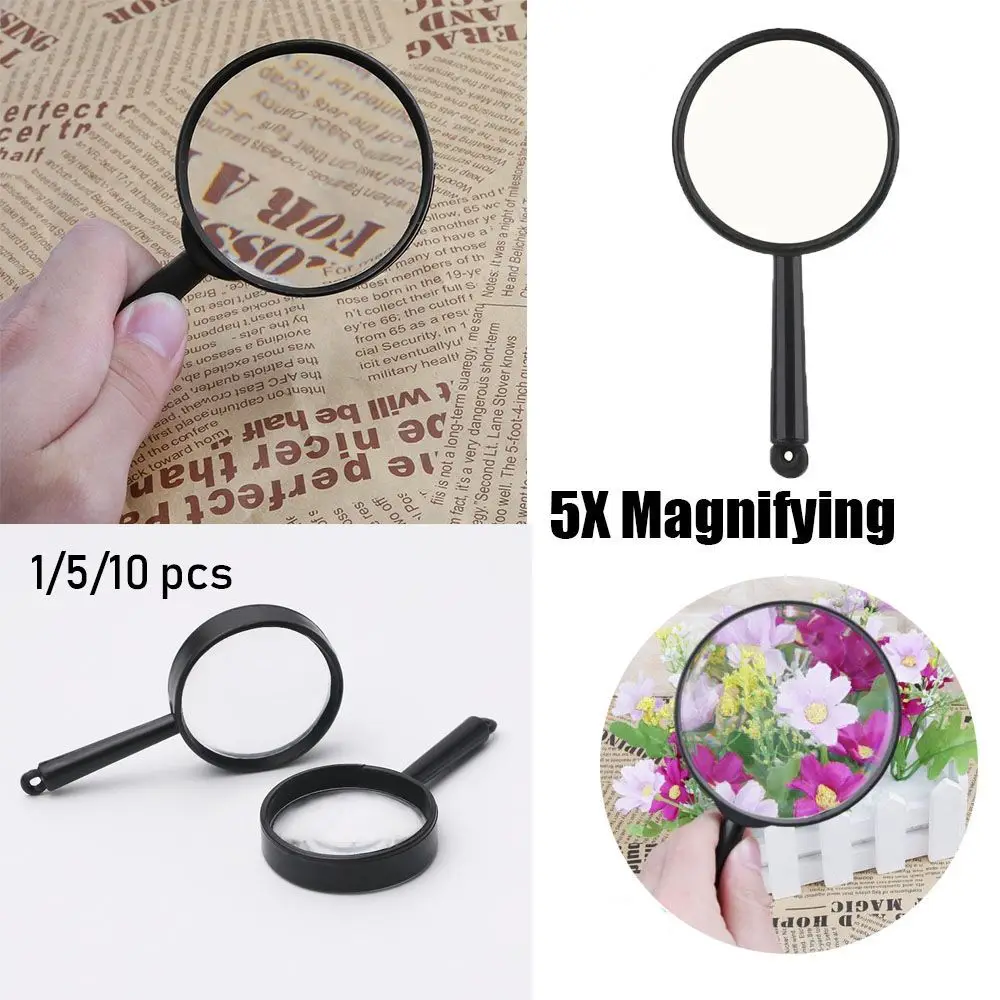 1/5/10pcs Xmas Gift 25mm Insect viewer Hand Held Magnifier Reading Glass Lens Jewelry Loupe  5X Magnifying
