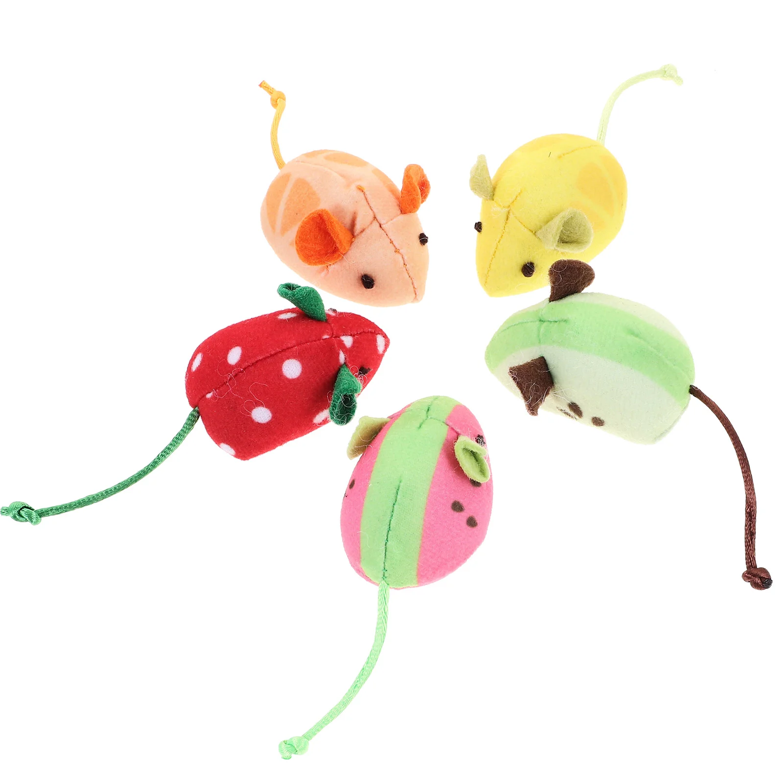 

5 Pcs Soft Mouse Cat Toy Pet Toys Cats Plush Catnip Mice for Indoor Cartoon Fruit