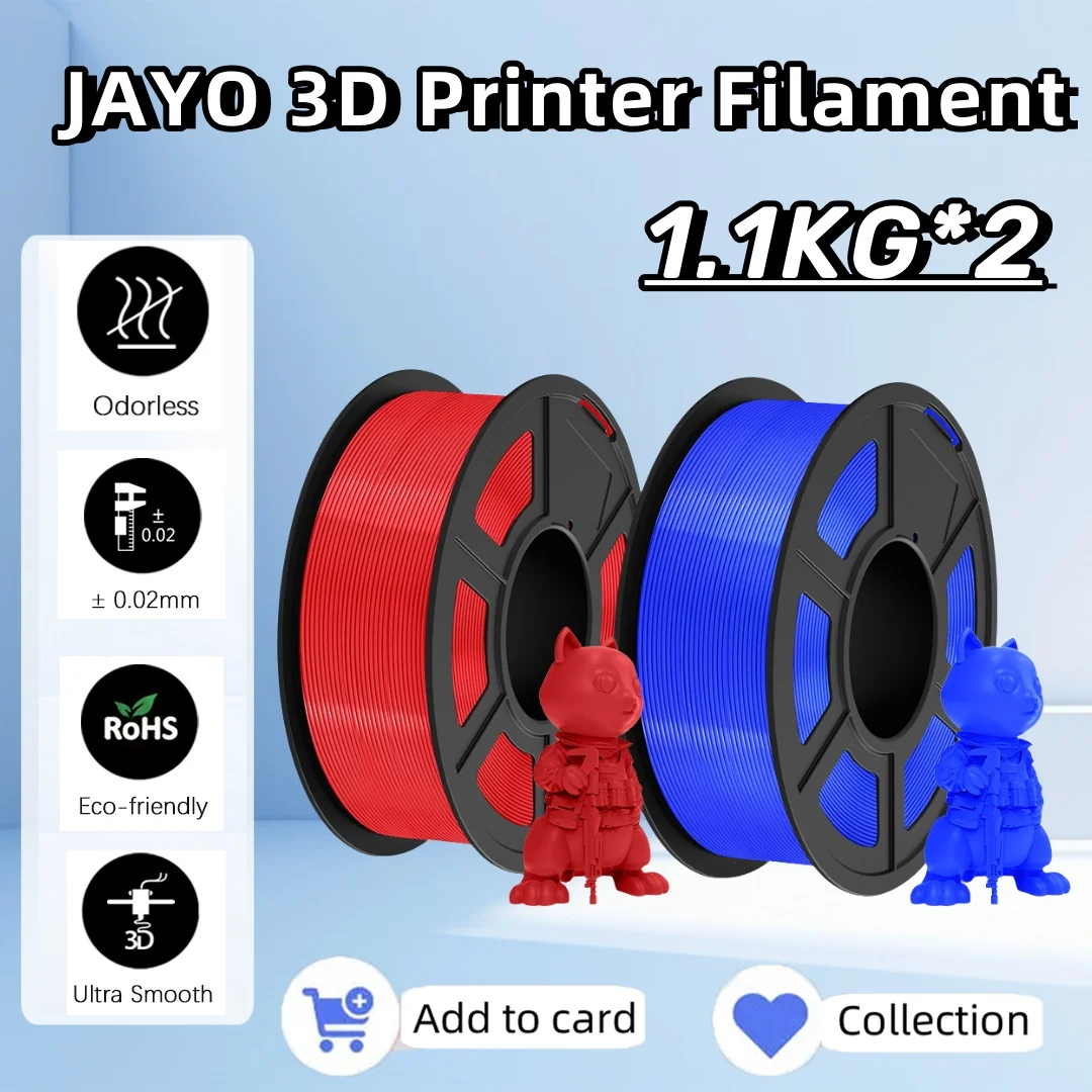 Jayo-3Dプリンターおよびペン用のマットフィラメント,無毒,印刷材料,pla,petg,pla plus,hs,100% mm,1.75 kg/ロール,1.1