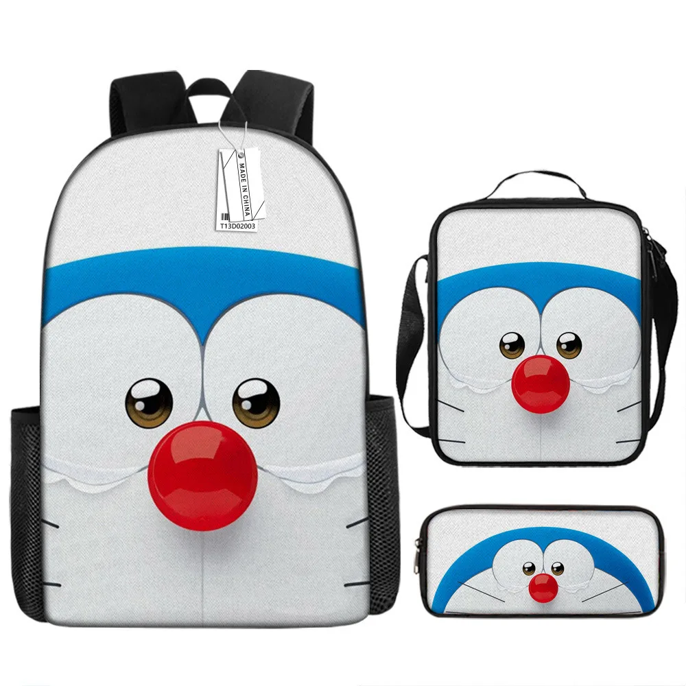 

3Pcs Doraemon Cartoon School Bags for Boys Girls School Backpack Light Weight Durable Backpack Crossbody Bag Pencil Case