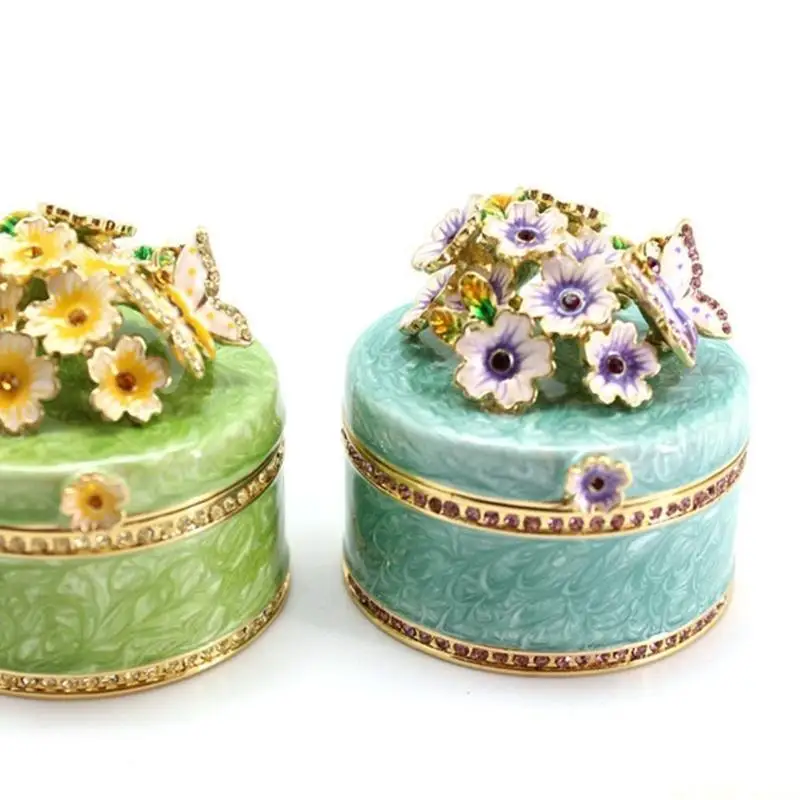 

D46E Коробка для демонстрации ювелирных изделий Органайзер для ювелирных изделий Контейнер для ожерелья с бабочками и цветами