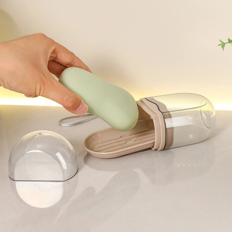 Soap Dish Soap Box Soap Holders Container with Secures Lid for Business Trip