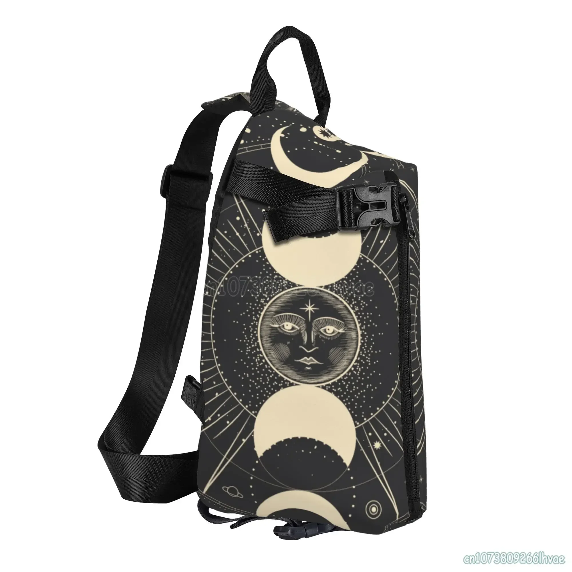 Moon Star Mystic Sun Astrology Tarot Goth Sling Backpack Men Casual Crossbody Chest Bags Unisex Daypack for Hiking Travel Sports