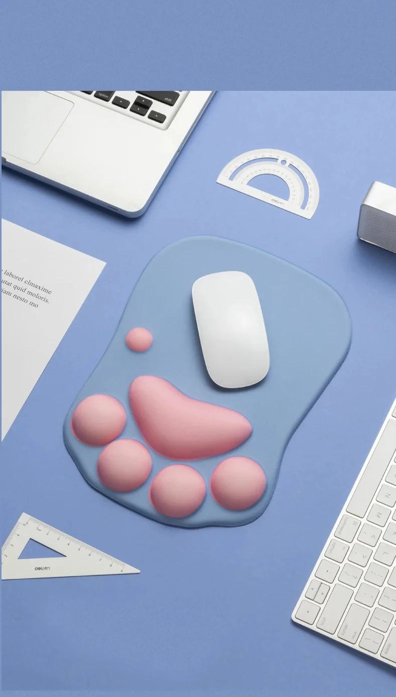 Katzenpfoten-Handballenauflage aus Memory-Schaum für Tastatur, ergonomische Schreibtischunterlage für Büro und Gaming, 3 Größen, 10 Farboptionen – Detail 6