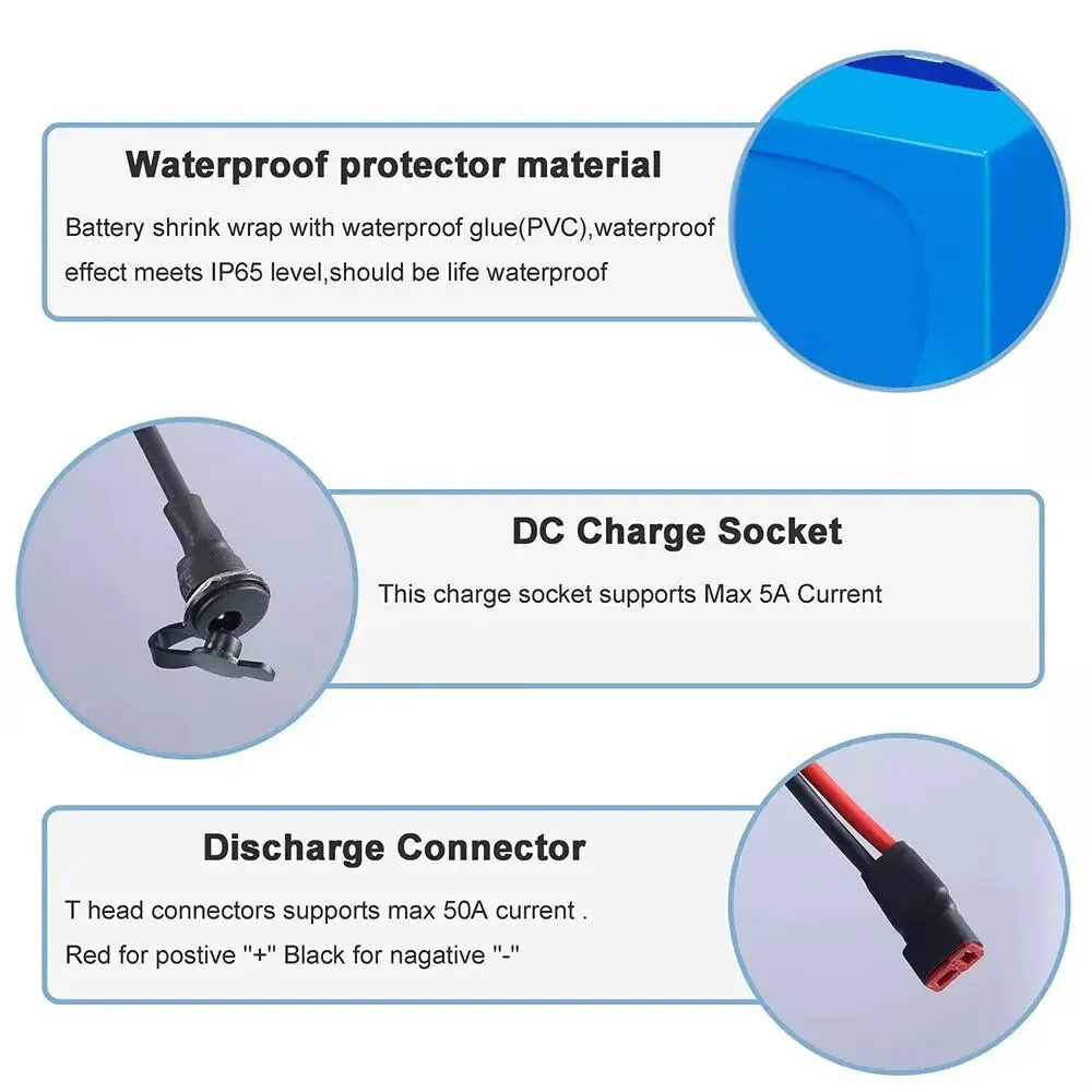 Pacco batteria al litio 10S5P 36V 16000mAh per scooter elettrici - 18650 celle, anche disponibile in 12Ah, 16Ah, 20Ah