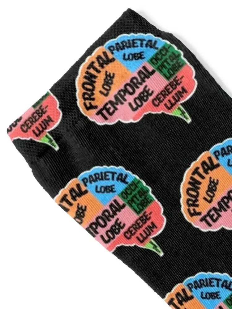 Parts of the human brain Socks Soccer cute loose cartoon Men Socks Luxury Brand Women's