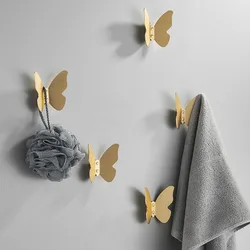 Creativity Butterflies Hook Aluminum Alloy Fashionable Wall Hook Key Storage Hanger Kitchen Bathroom Organizer For Towel Scarves