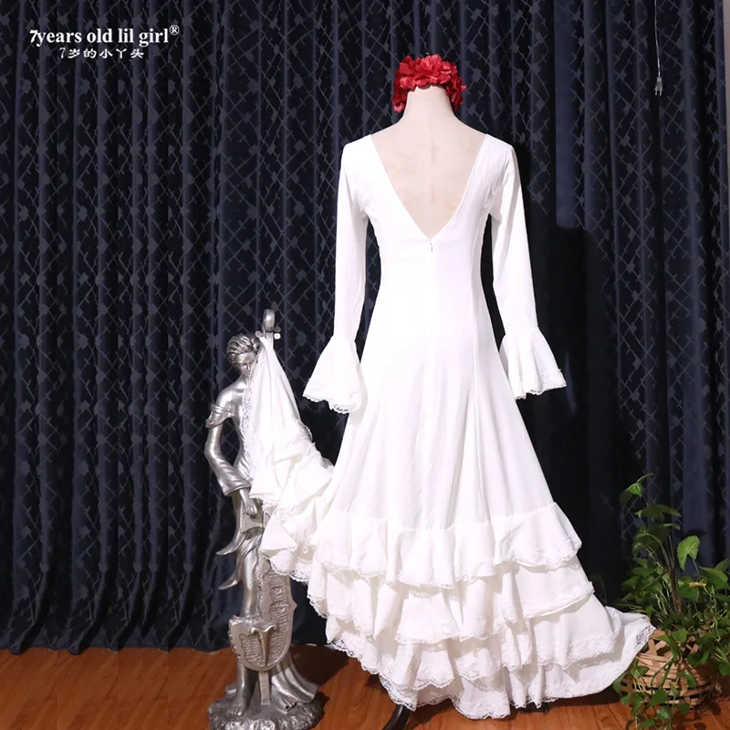 Costume da flamenco spagnolo per ragazza da donna, abito personalizzato, set di abbigliamento da ballo per spettacoli di festival Gyspy GG23