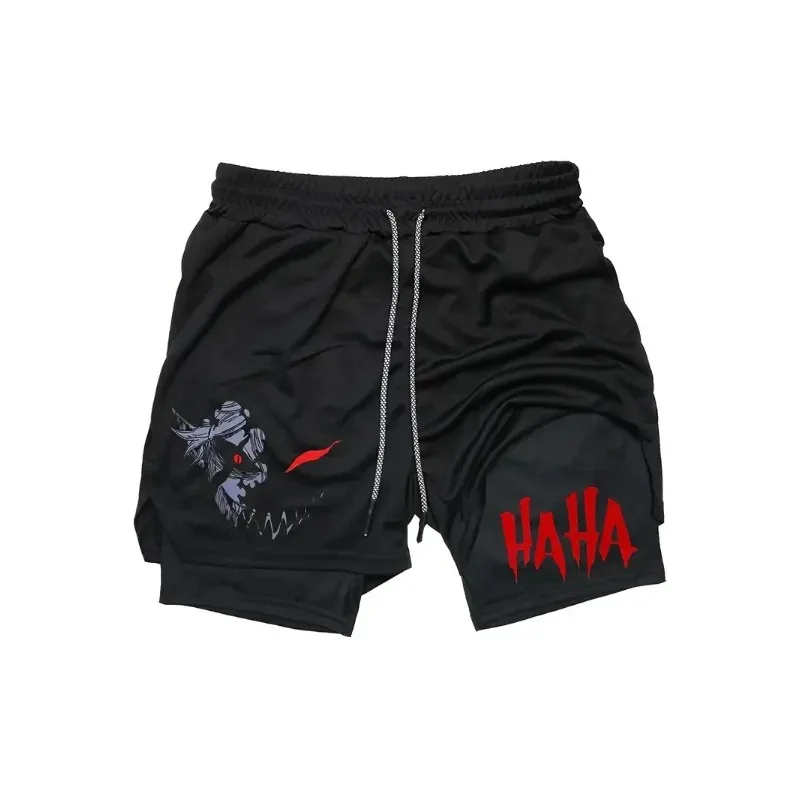

Men's Sports Shorts Quick Drying Breathable Fighting 2-in-1 Double Layer Shorts Running Sports Fitness Loose Casual Gym Shorts