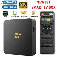 Q96 X1 Smart 2.4G WIFI Media Player 8GB+128GB TV Box Android 12 Allwinner H3 Quad Core Set Top Box