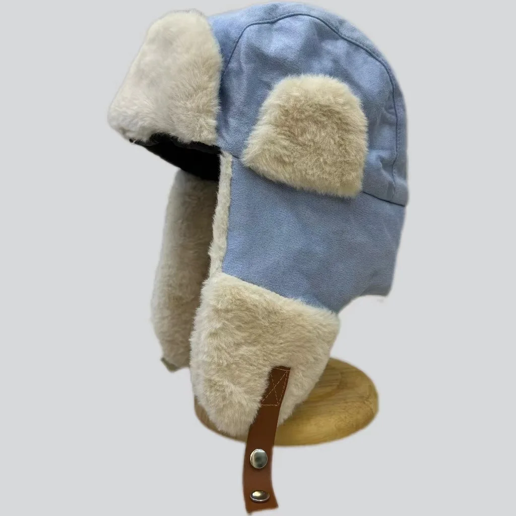 Lei Feng hat for both men and women in winter, with thick fleece to keep warm and prevent cold. Ear protection hat for cycling,