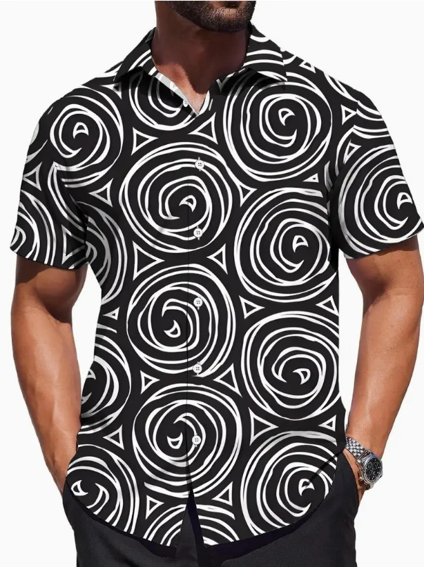 Men's Shirt Short Sleeve Hawaiian Casual Printed Button Shirt Summer Beach Shirt Camping Shirt Short Sleeve Men's Formal Shirt、