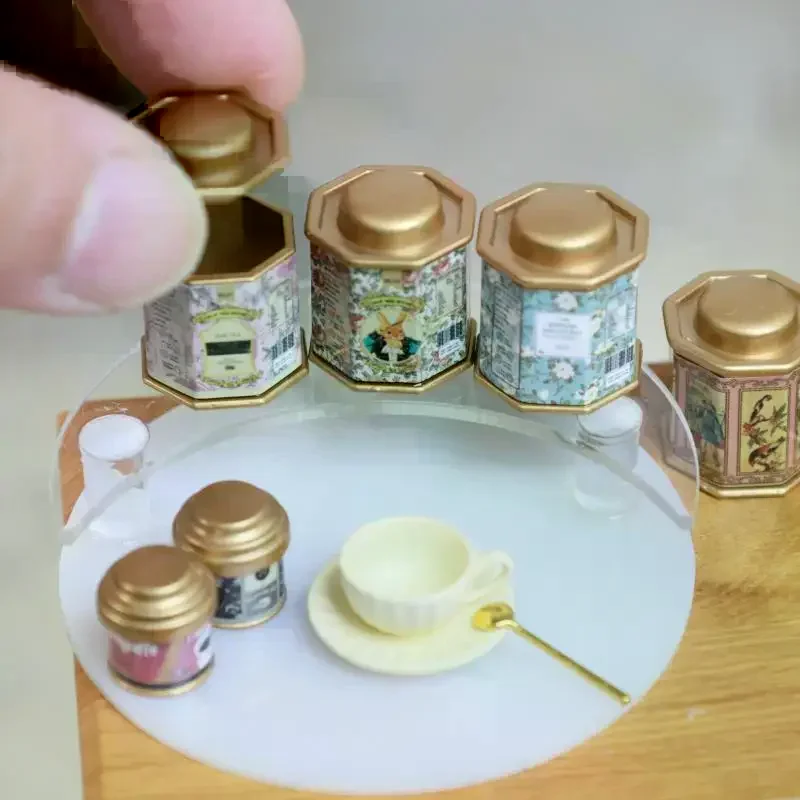 1/12 Poppenhuis Miniatuur Koffie Kan Thee Kan Model Simulatie Item Ornament Mini Speelgoed Meubels Accessoires Voor Poppenhuis Decor