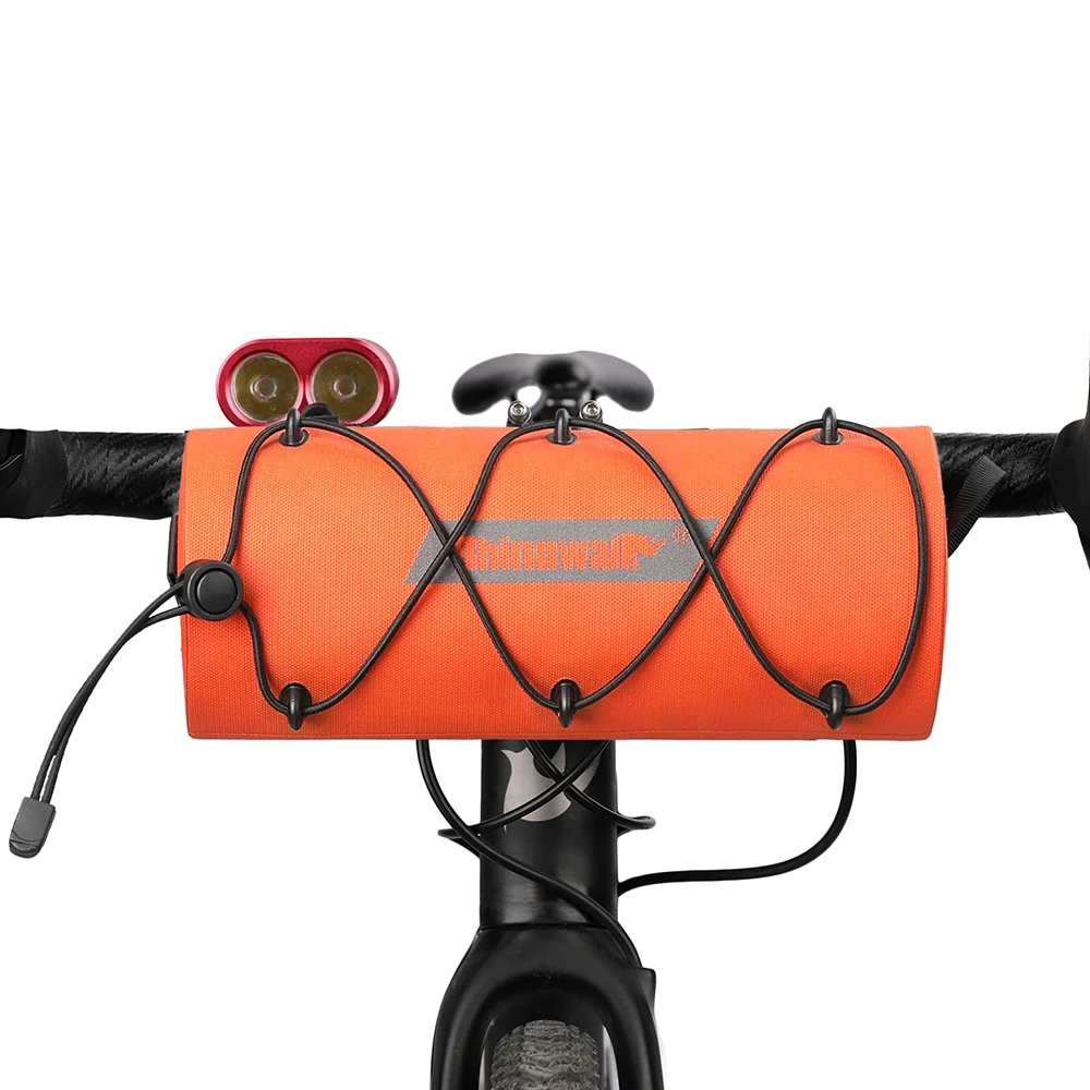 

Rhinowalk 2.4 Liter Waterproof Bike Handlebar Roll Pack TPU Front Bag Durable Bicyclepacking Bag for Gravel Bikes for Cycling