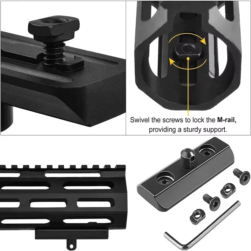 

M-LOK Bipod Adapter Tactical Hunting Bipod Accessories 4 T-Nuts 4 Screws and 1 Wrench Hunting Accessories Rifle Picatinny Rail