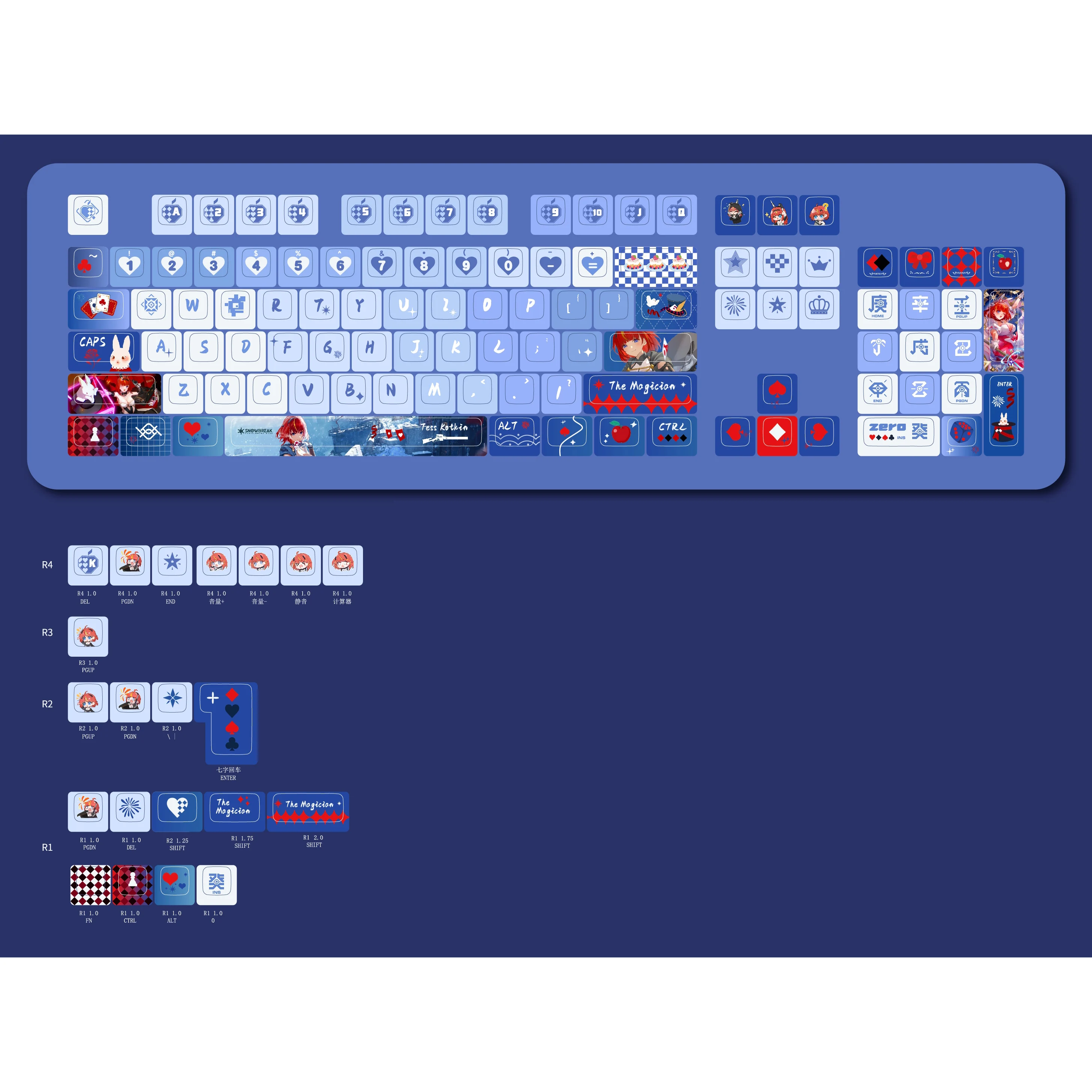 

125 клавиш Project Snow Keycaps Phantasia Game Chreey PBT Боковая прозрачная клавиатура для изготовления 68 Mad68 Wooting 60 Механическая клавиатура