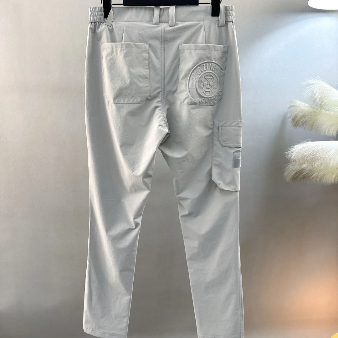 Men's Golf Pants 2026 Fall New Korean Style Slim Fit Versatile Sporty Casual Letter Print Quick-Dry Breathable Stretch Soft