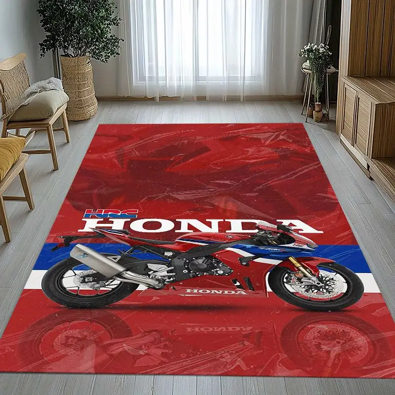 Retro H-HONDA HRC Racing Biker Garage Moto Soft Non-Slip Large Area Rug for Living Room,Bedroom Carpet Mat for Sofa,Home Decor