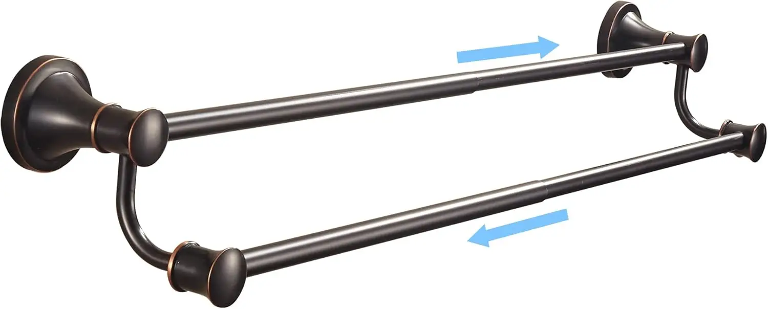 

Bronze Double Towel Bar, Adjustable 14.96 to 26.57 inches Towel Holder Oil Rubbed Farmhouse Towel Rack Rustic Towel Hanger Ba