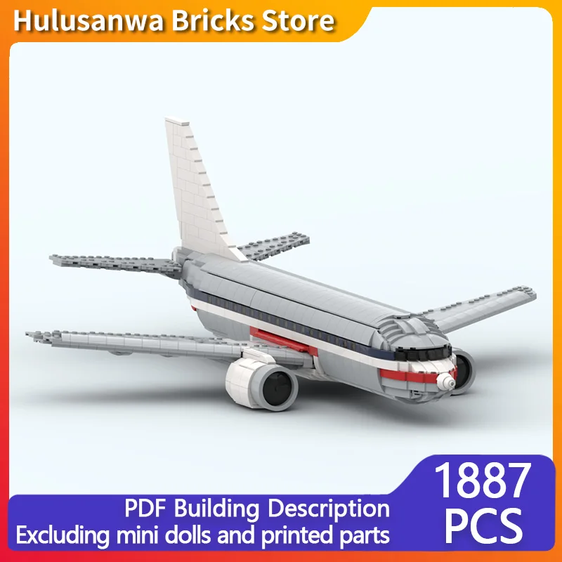

737-300 Гражданский самолет MOC, строительные кирпичи, военное оборудование, модульные технологии, подарки, праздник, сборка, детские игрушки, костюм