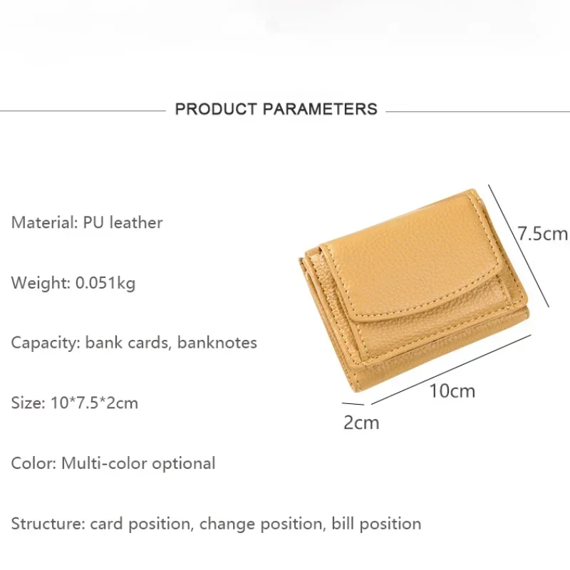 New Women PU Leather Purses Female Cowhide Wallets Lady Small Coin Pocket Rfid Card Holder Mini Money Bag Portable Clutch Purse