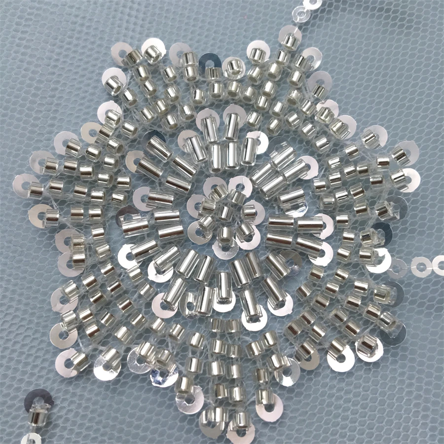 SJD LACE African Net Lace Fabric with Beads 2024 High Quality 5 Yards Nigerian Tulle Net Lace for Woman Wedding Party Dress 4075