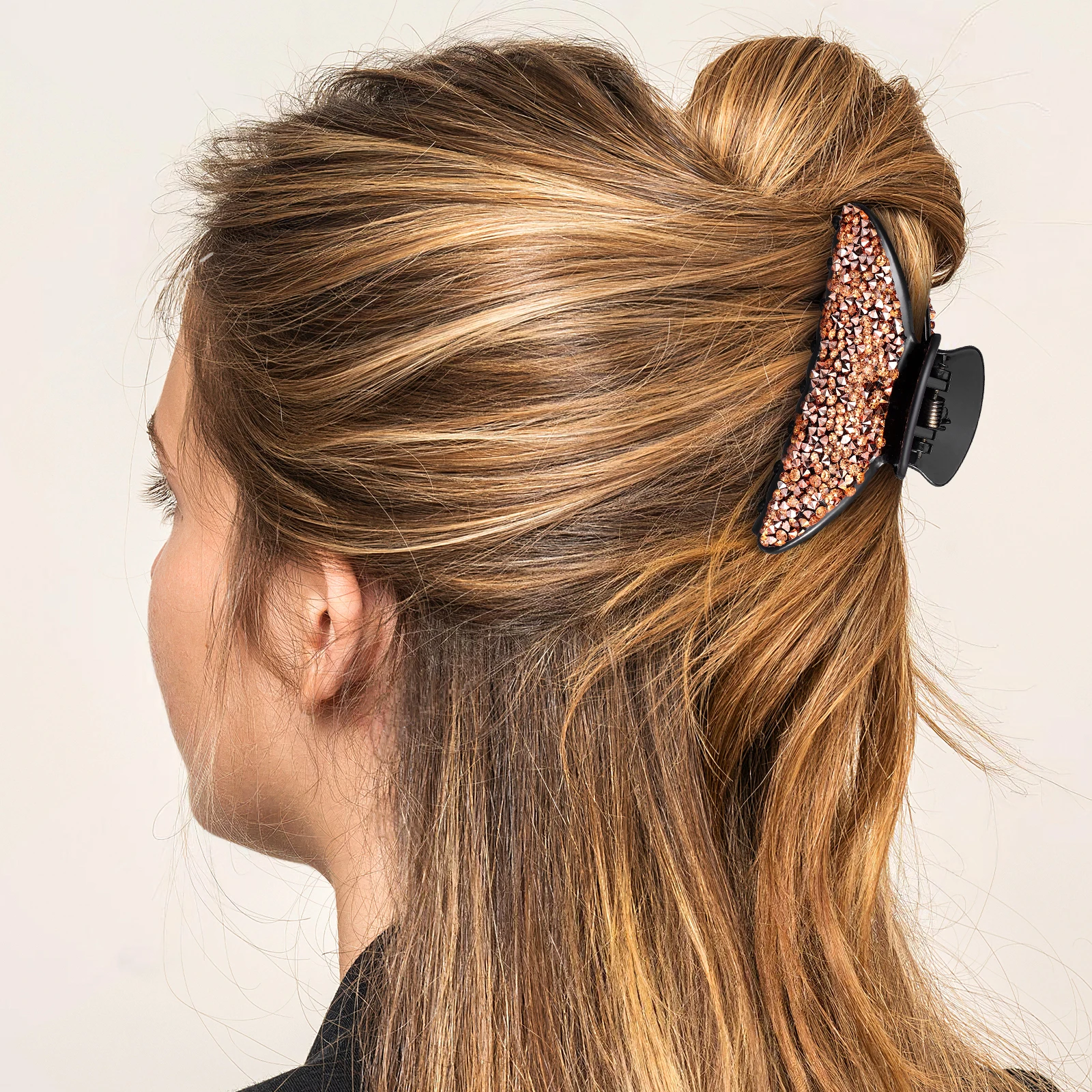 

Shiny Diamond Resin Hair Clips Elegant Claw Barrettes Fine Hair Styling Accessories Women Girls Durable Smooth PP Material