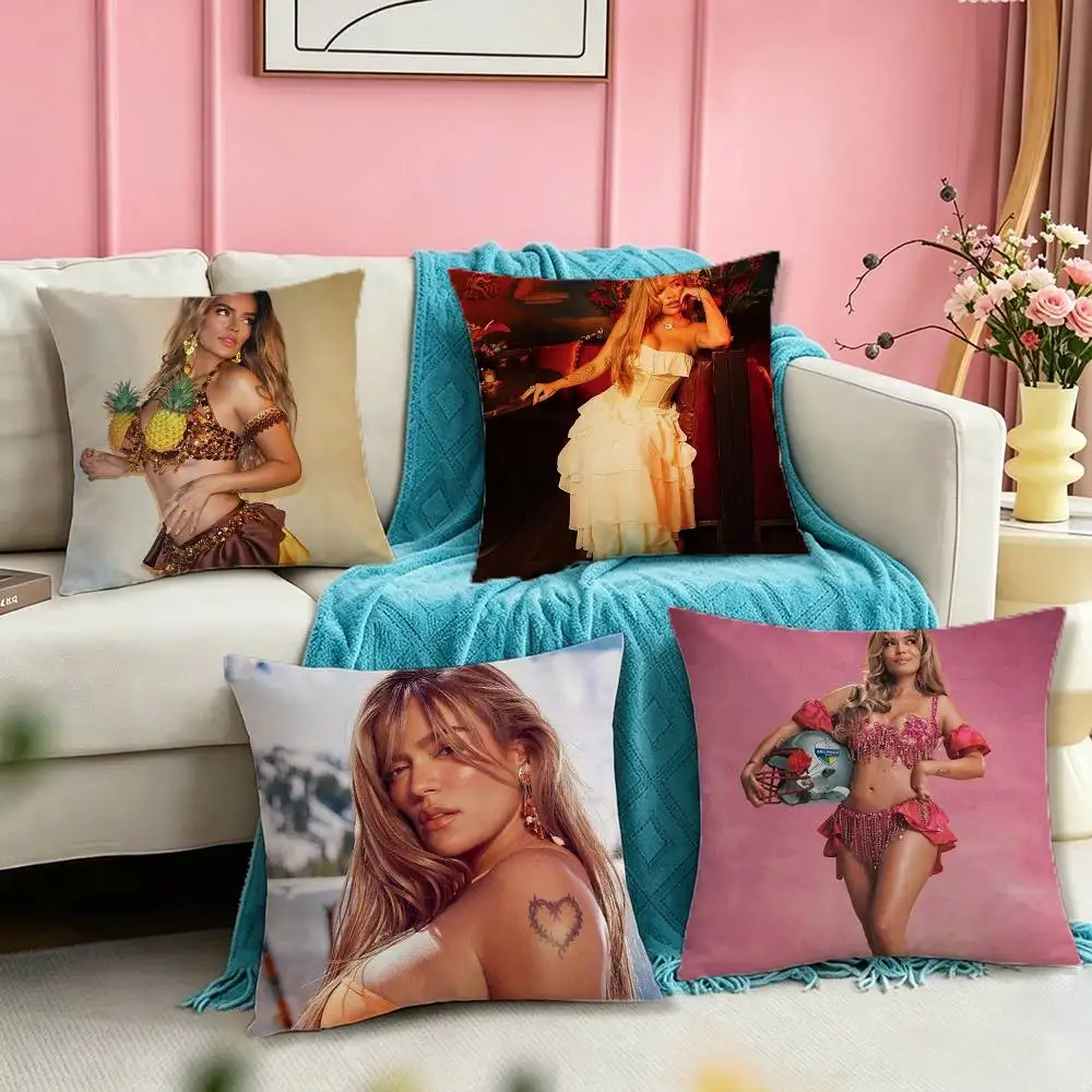 

K-karol G Tropicoqueta Anime Pillow Case Square Double-Sided Sofa Cushion Cover Bedroom Bedside Pillow
