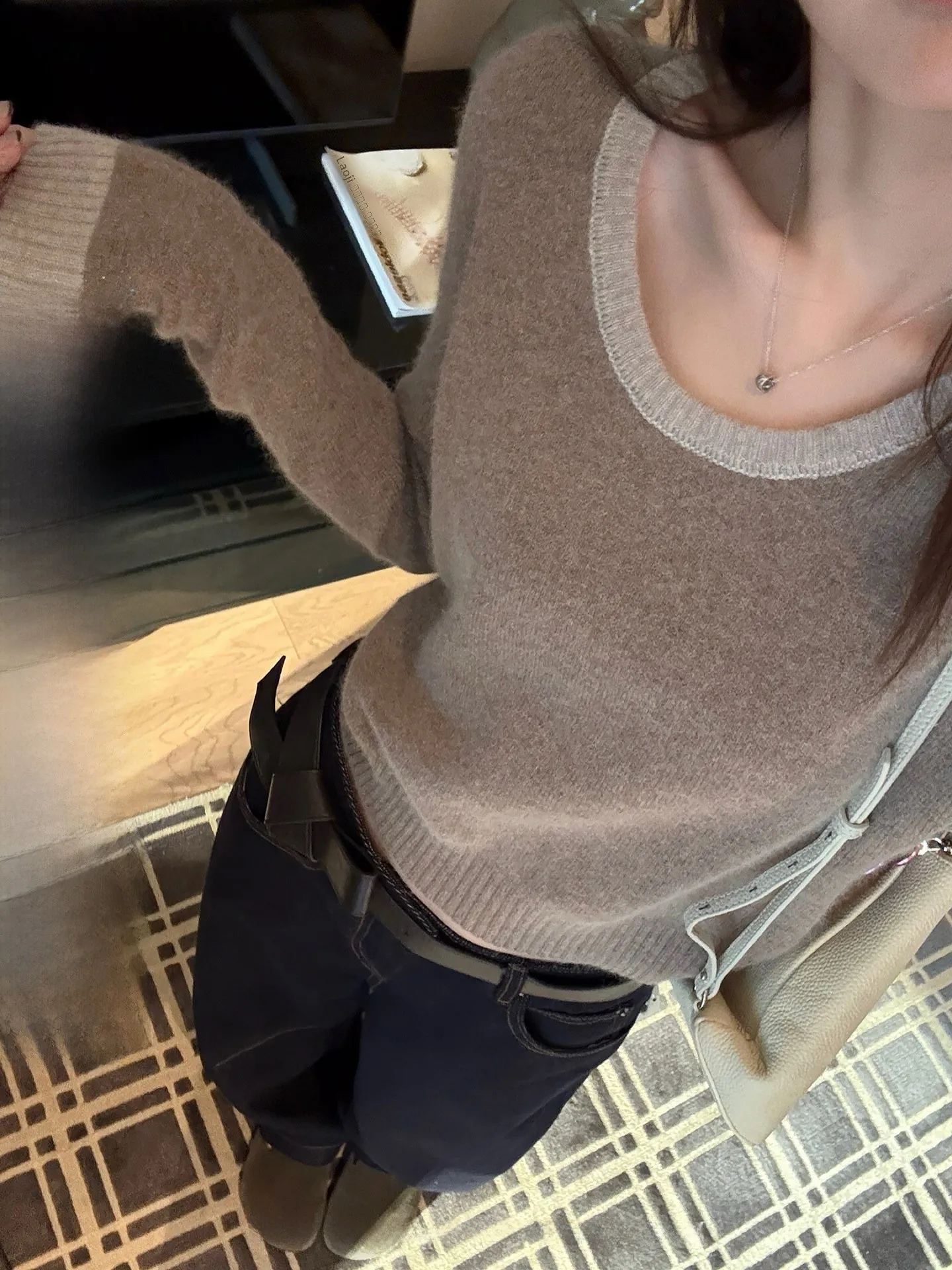 

Женский повседневный облегающий джемпер NingSi Bear Fce из шерсти с круглым вырезом, в стиле колор-блок, модный, универсальный, с длинным рукавом, весенний