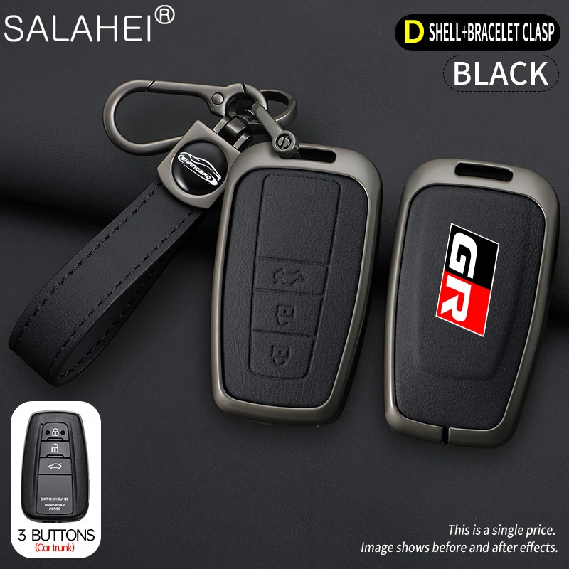 

Zinc Alloy Car Remote Key Cover Case For Toyota GR 86 Supra Yaris Prius RAV4 Corolla C-HR Camry Auris Car Key Chain Key Shell