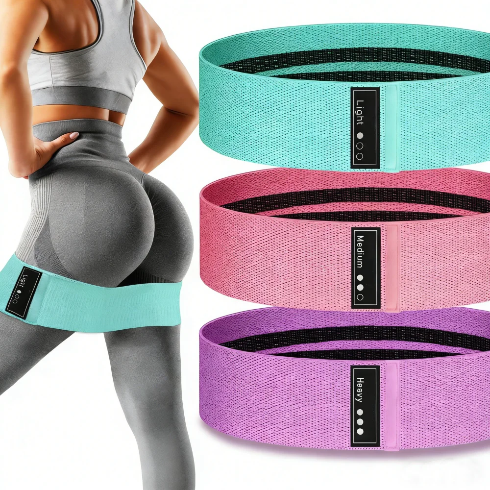 Rutschfeste Stoff-Booty-Bänder, breitere Widerstandsbänder für Hüfte und Beine, Workout, Heimfitness, Pilates, Yoga, Stretching für Frauen und Männer