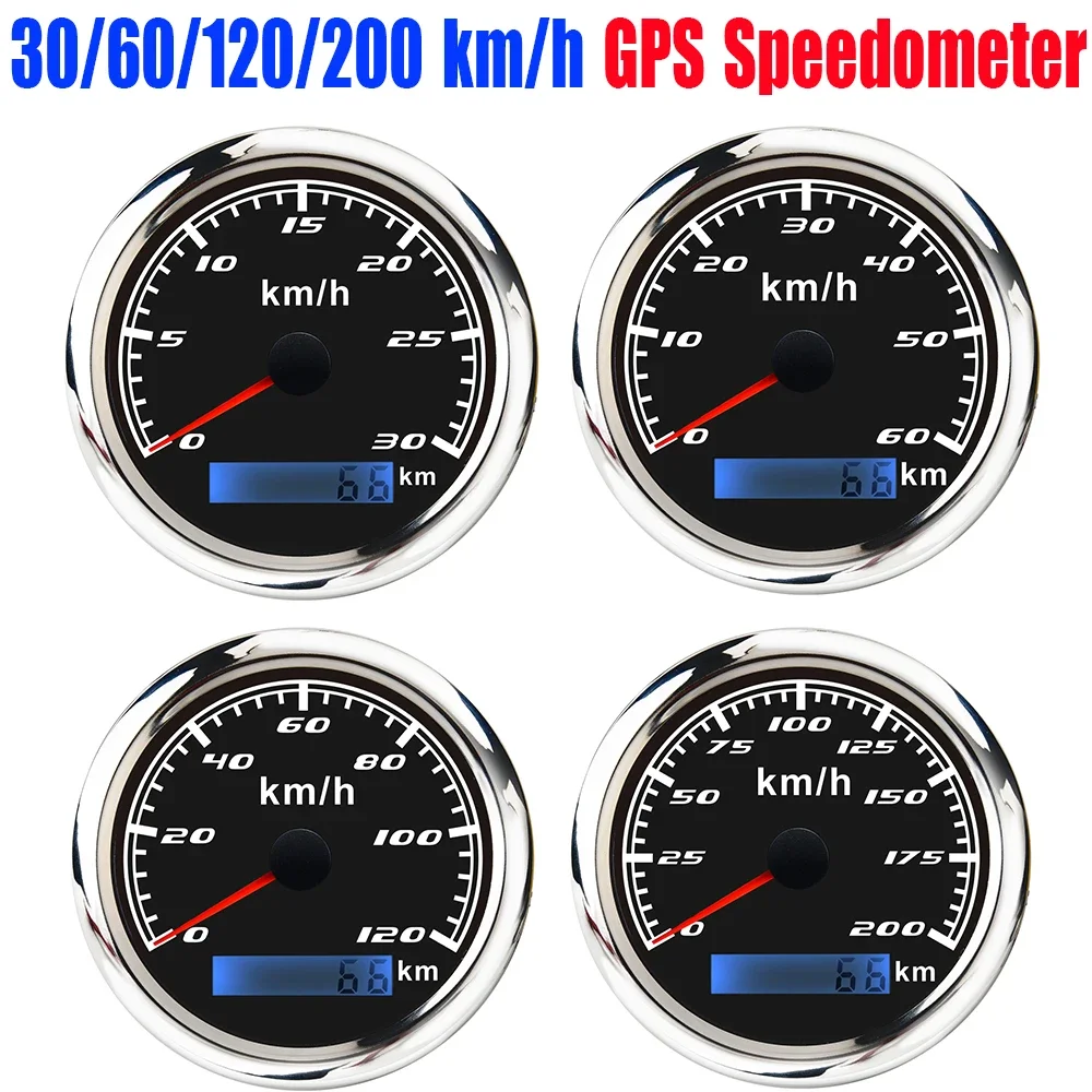 Gps Boat Speedometer 30/60/120/200km/h Waterproof Car Gps Speedometer 7 colors Backlight with GPS Sensor for Boat Auto Truck RV