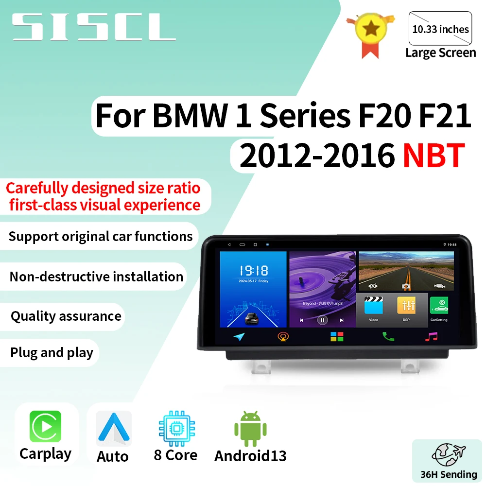 

SISCL Android LHD RHD NEW 10.33 inch For BMW 1Series F20 F21 NBT 2012 - 2016 Car Player Carplay Radio GPS Navigation 360 Camera
