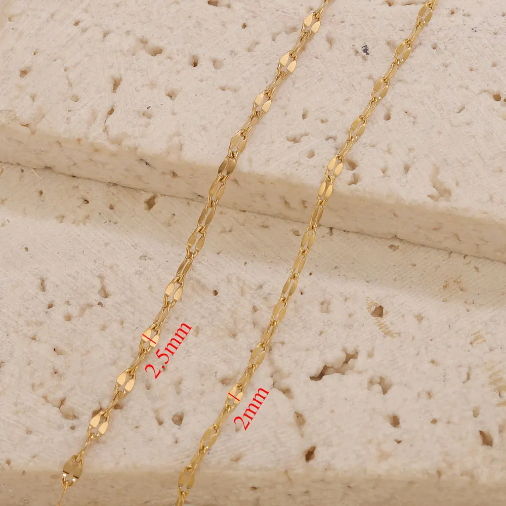 2 Meter Edelstahl-Lippenketten für die Schmuckherstellung, handgefertigte Halsketten- und Armbandkomponenten, Schmuckkette für Bastelzubehör – Detail 2