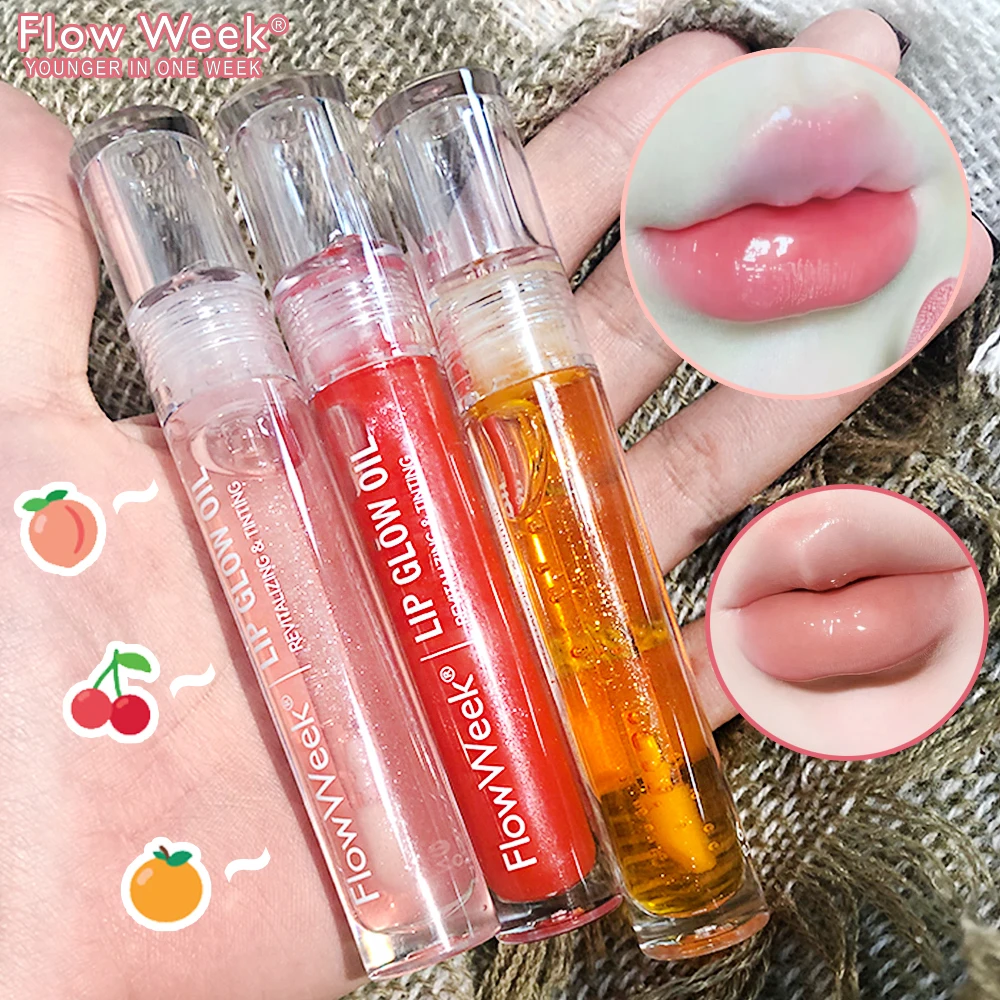 FlowWeek Instant Volumising Lip Plumper Oil Reduce Lip Fine Line Anti-Cracking Lip Oil Long Lasting Mirror Glass Lip Gloss 6ml