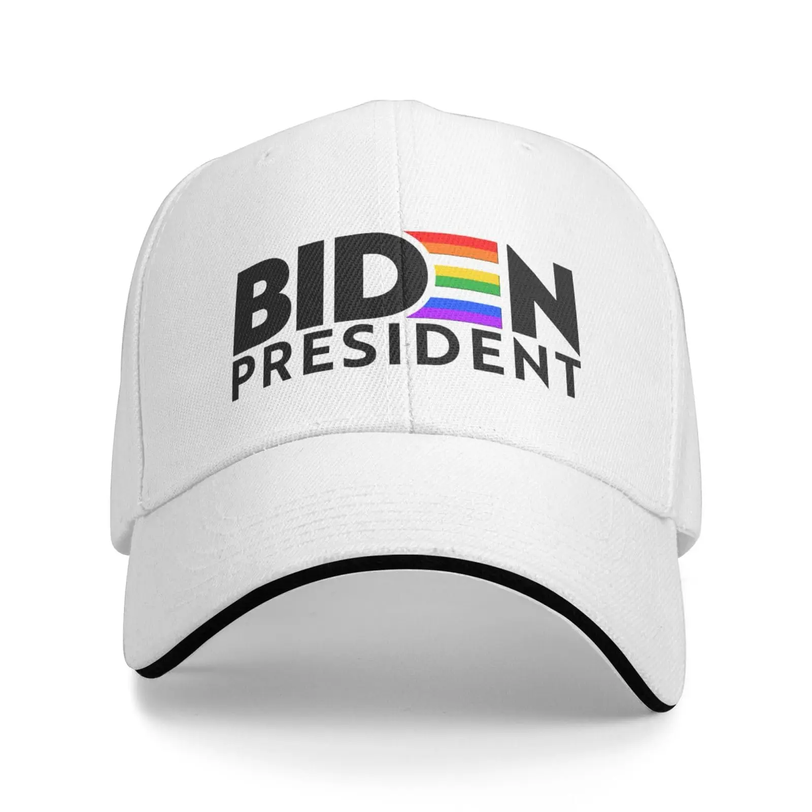 Biden for President Pride LGBT Rainbow Gifts White Classic Snapback Hat Cap Hip Hop Solid Color Adjustable Dad Hat Daily Outdoor