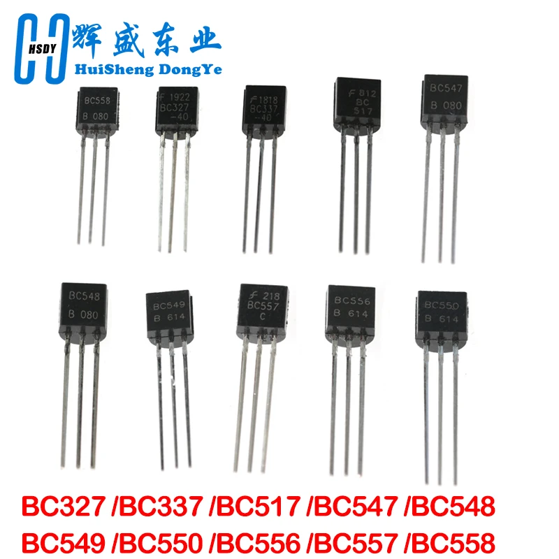 1BOX 200pcs=10 Values*20pcs Transistor kit Assort set BC327/BC337/BC517/BC547/BC548/BC549/BC550 BC556/BC557/BC558 mix diode pack
