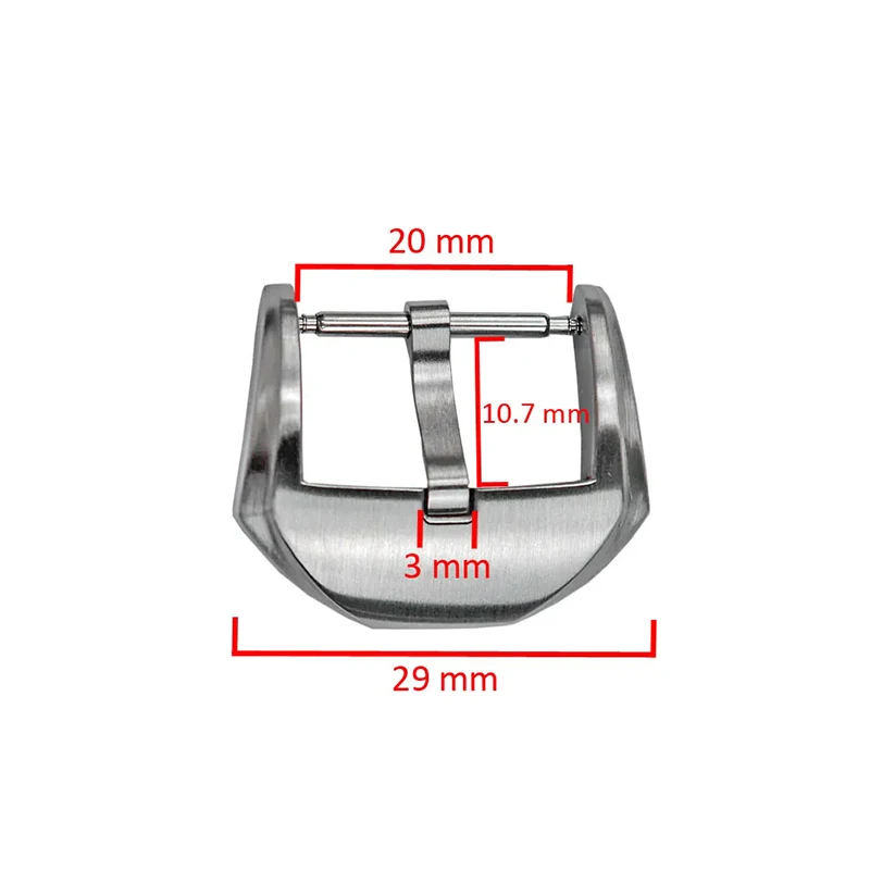 Cronos 20mm sprzączka do zegarka ze stali nierdzewnej 316L w pełni szczotkowany język 3mm z pasek sprężyny uniwersalnym ze sprzączką zegarkiem akcesoria