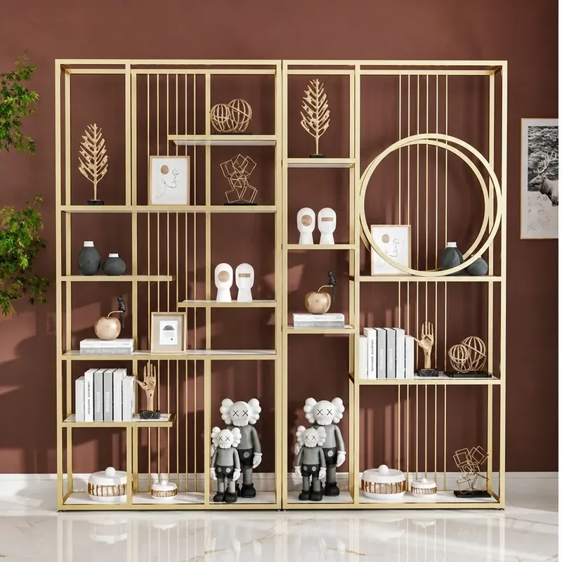 Nordic Modern Wrought Iron Bogu Shelf Floor Standing Display Cabinet Commercial Partition Storage Rack Duobao Pavilion