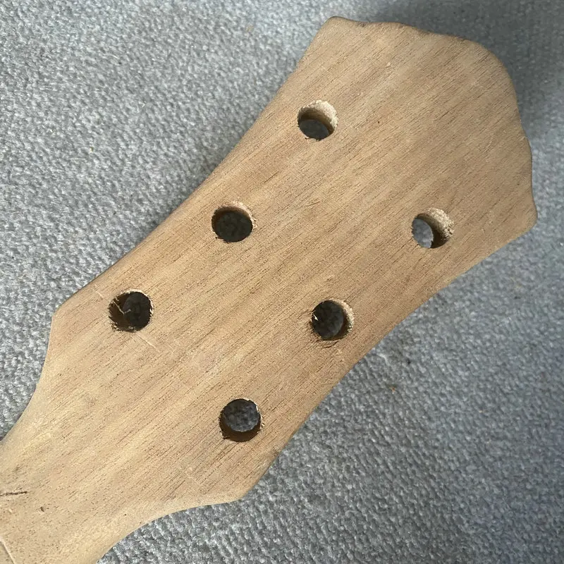 jN852 Unfinished Machine Head L3+R3 Electric Guitar Neck 22 Frets Custom Inlay Fingerboard And Frets Binding No Paints DIY Part