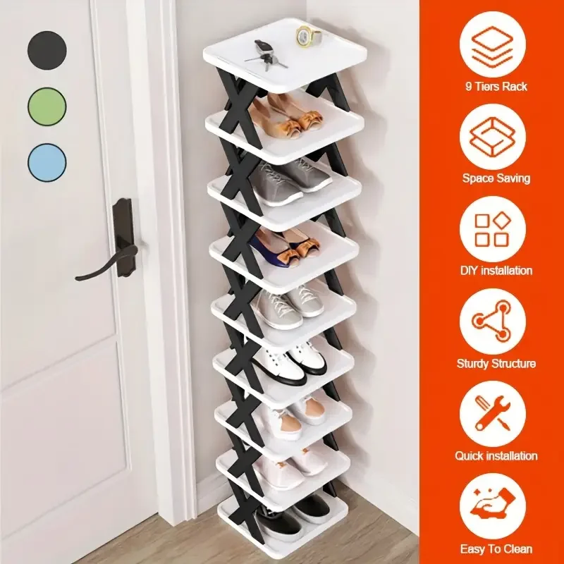 Zapatero organizador de almacenamiento desmontable, estante para zapatos, gabinete de Color, hogar familiar, multicapa, Simple