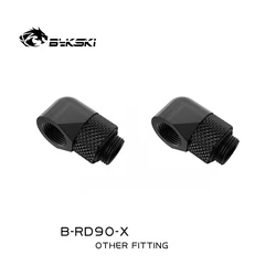 BYKSKI 2pcs G1/4'' 90 Degree /45 Degree Rotary Compression Fitting /for Water Cooling Adaptors Copper Metal Connector B-RD90-X