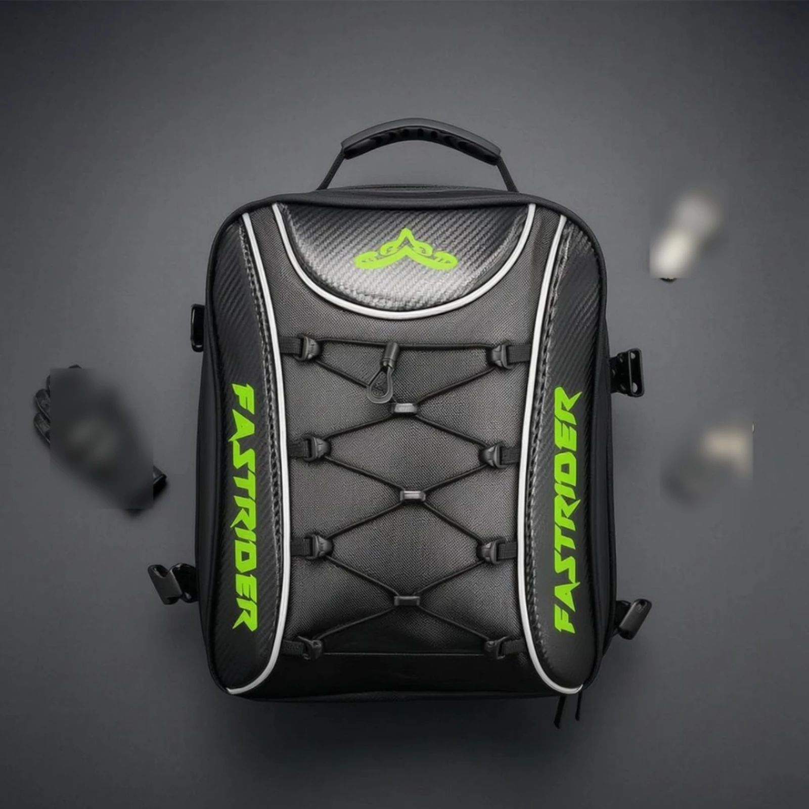 

Motorcycle Tail Bag Elastic Cord Panel Expandable Tail Bag Reflective Trim Easy to Carry