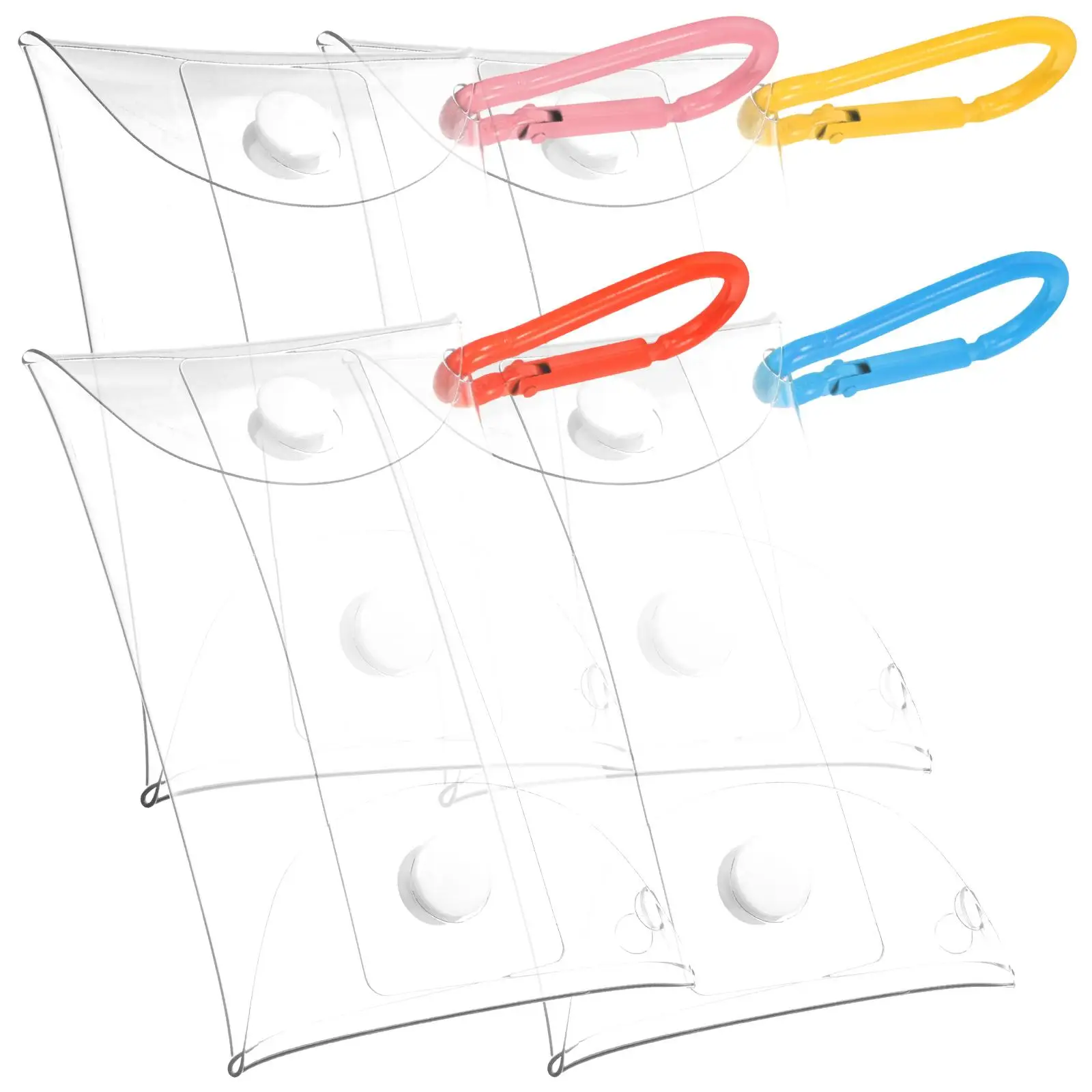 

4pcs Cartoon Bag PVC Transparent Coin Purse Women Lipstick Keys Mini Wallet Orange Yellow Travel Gifts