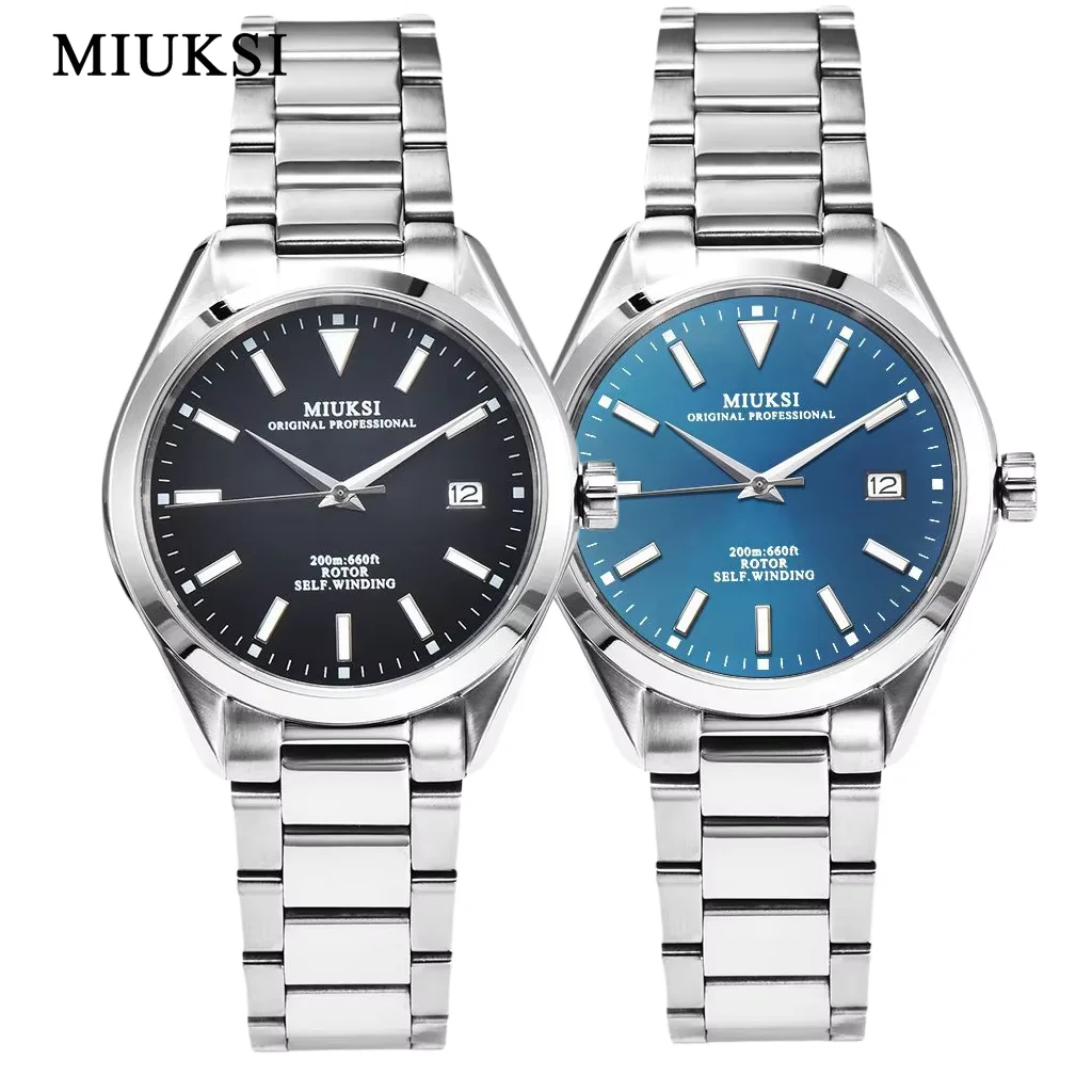 MIUKSI NH35 40mm Sapphire Glass Mechanical Watch For Automatic Stainless Steel Luxury Waterproof Wristwatch Reloj Hombre