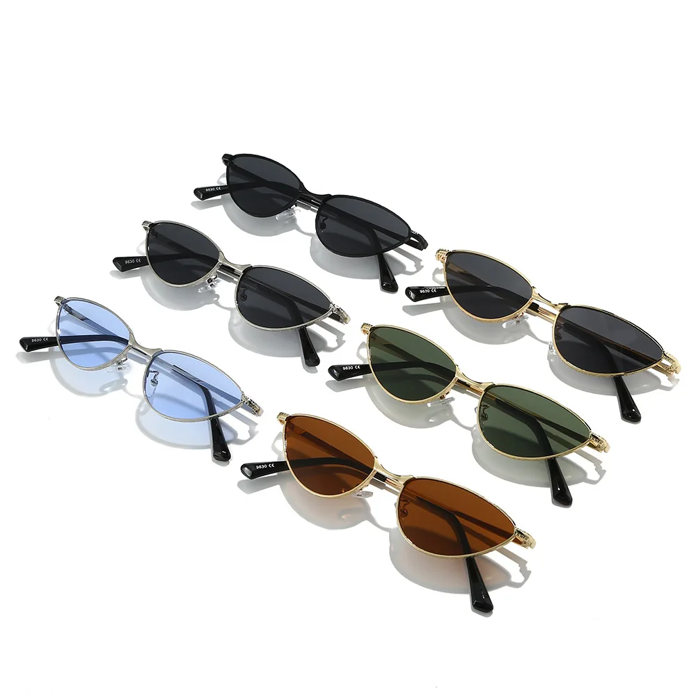 JNPCXI ريترو القط العين النساء النظارات الشمسية أزياء الفضة الأزرق التدرج ظلال UV400 الرجال نظارات شمسية